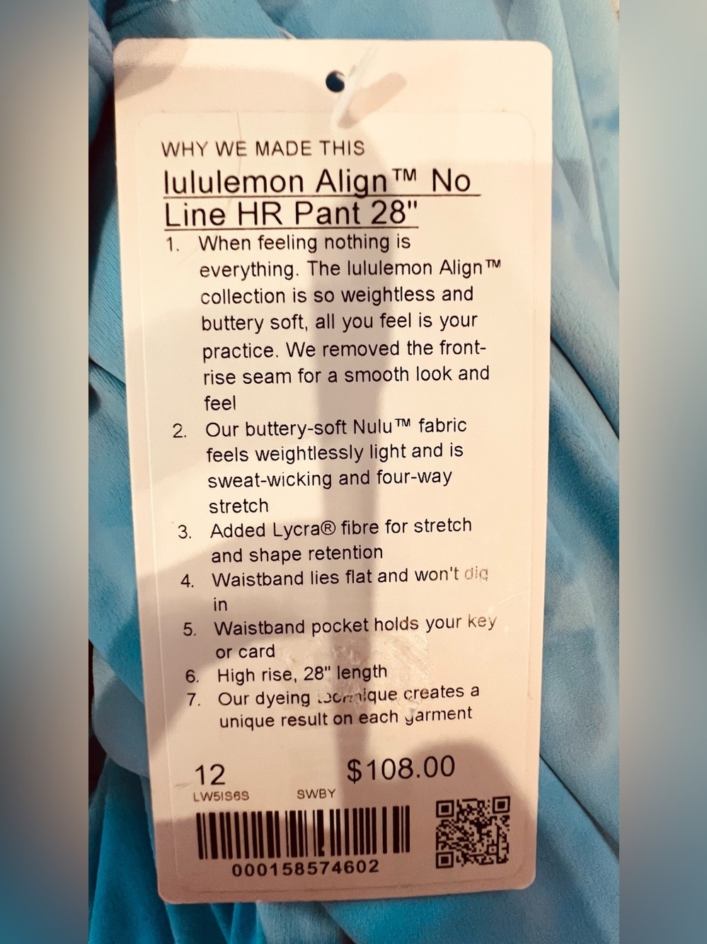 Lululemon Align No Line High-Rise Pant 28” NWT Smoothie Wash Blueberry Multi - Picture 6 of 8